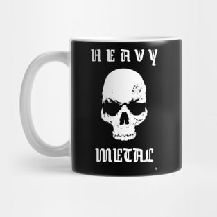 White skull, HEAVY METAL. Mug